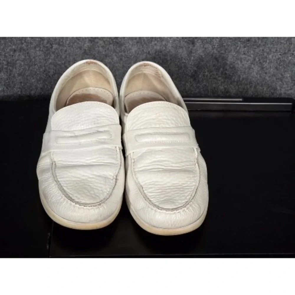 VTG SAS Mens White Leather Penny Loafers Slip On Comfort‎ Shoes USA Casual Work